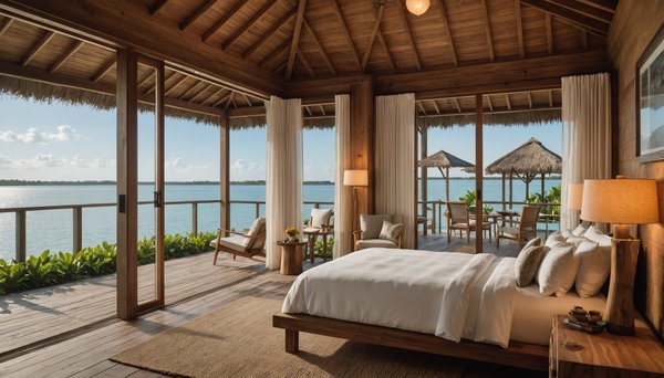 Quelles sont les destinations où vous pouvez réserver une cabane sur l'eau avec chambre donnant sur l'étang sur Location de vacances.net ?